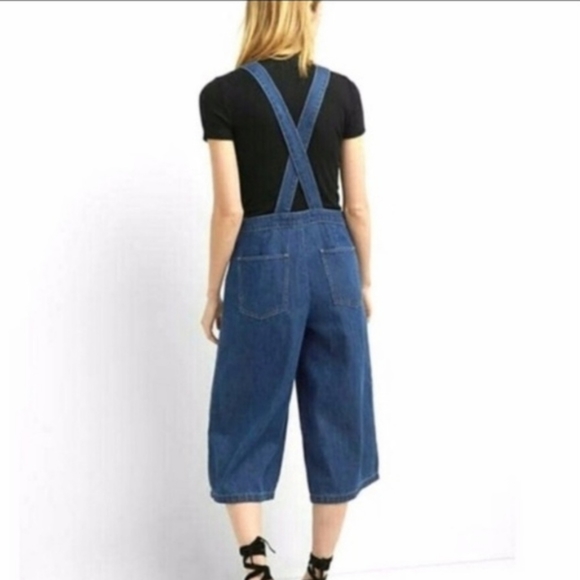 GAP DENIM CULOTTE OVERALLS - Picture 2 of 9